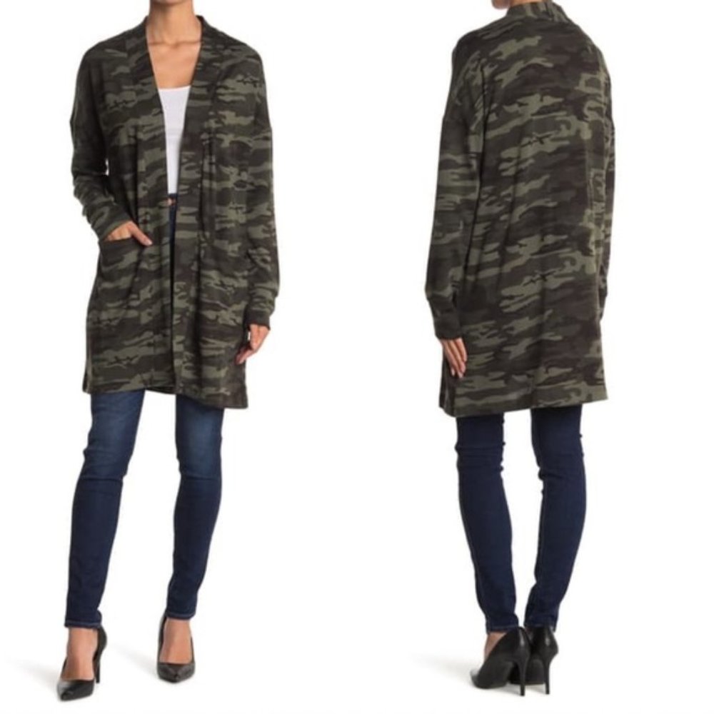 NEW Sanctuary Camp Patch Camo Knit Cardigan L